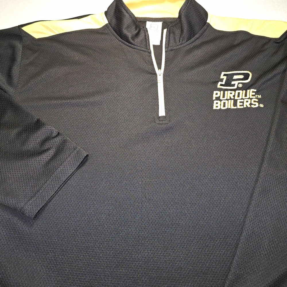 Purdue Boilermakers ProEdge 1/4 Zip Men's XL Black Gold Athletic Performance Top
